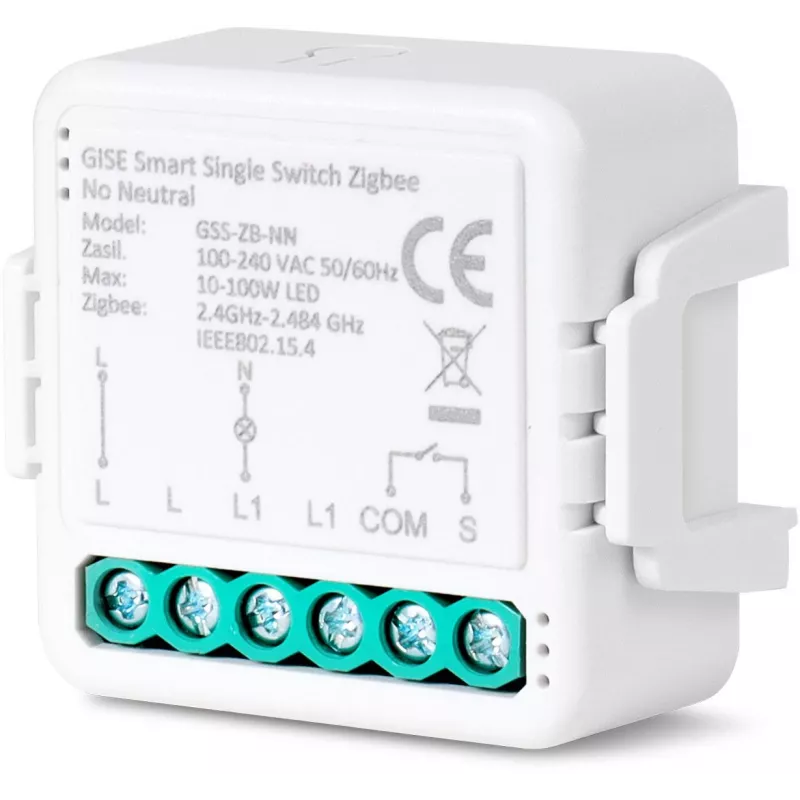 GISE slimme enkelrelais-module (zonder nuldraad) Zigbee Tuya GSS-ZB-NN