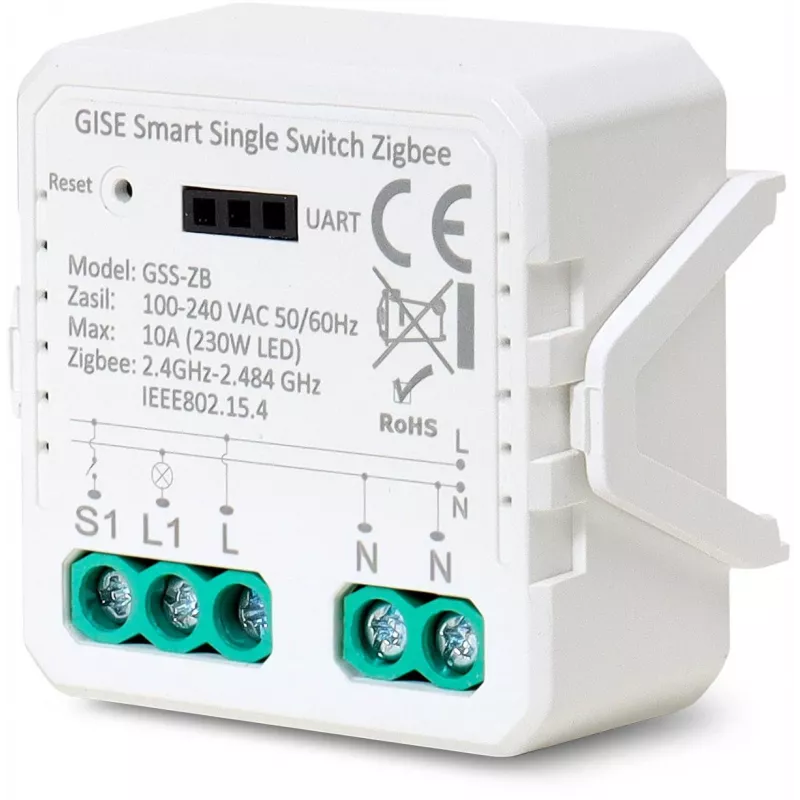 GISE slimme enkelrelais-module (zonder nuldraad) Zigbee Tuya GSS-ZB-NN
