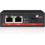 GETFORT GF-102-2PG-S-65 PoE+ mediaconverter 2-poorts Gigabit Ethernet SFP RJ-45 1000Mbps