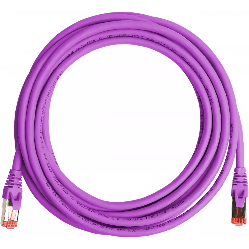GETFORT Cat.6A S/FTP LSOH Ethernet patchkabel 10m paars