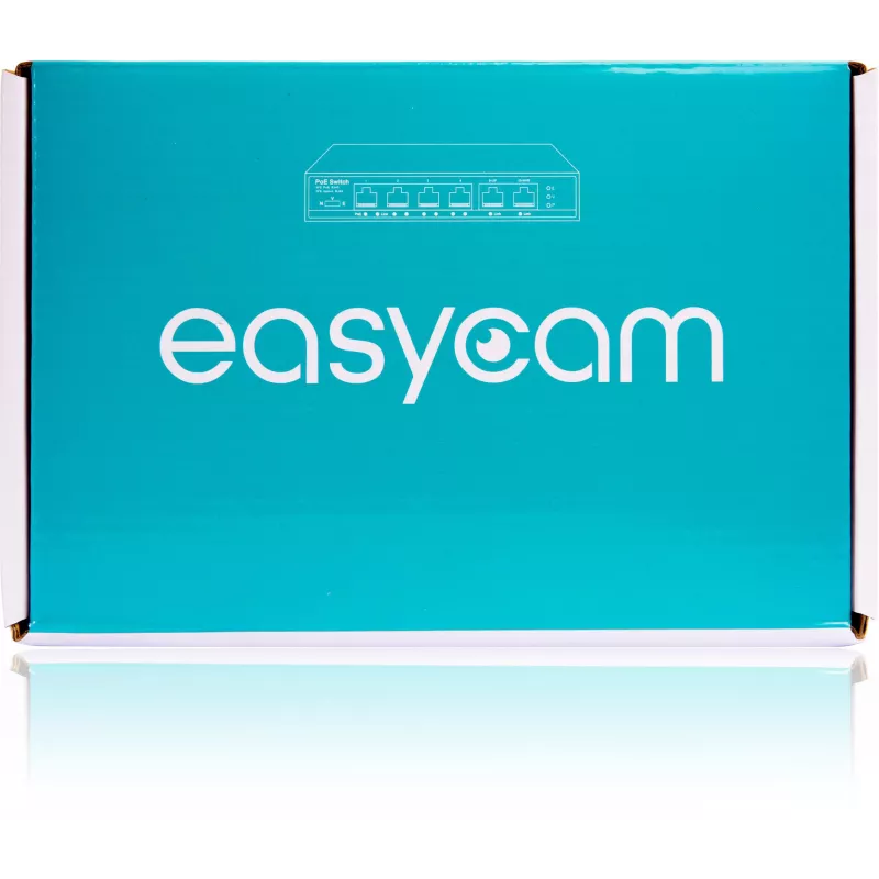EasyCam EC-POE-SW42 6-poorts PoE switch (4 PoE + 2 uplink) 60W