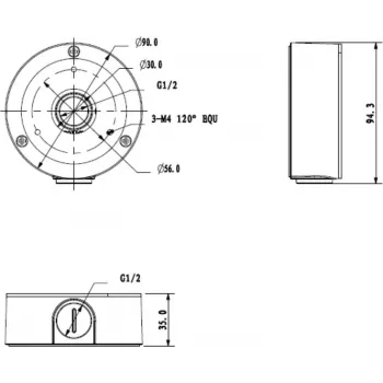 MITON MT-P134 hermetische aansluitdoos IP55 100x100x50mm lichtgrijs