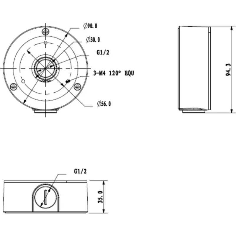 MITON MT-P134 hermetische aansluitdoos IP55 100x100x50mm lichtgrijs