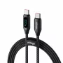 USB-C naar USB-C kabel Voltage PowerDisplay 100W PD 1m zwart
