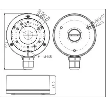 MITON MT-P1280-B elektrische behuizing, grijs, ABS, IP65, 120x80x70mm