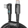 Voltage PowerAngle USB-C naar USB-C kabel 100W PD 100cm zwart