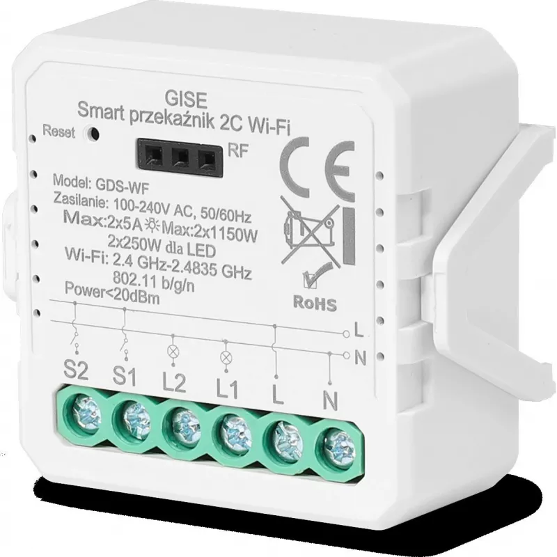 GISE Smart dual relay WiFi-module Tuya GDS-WF