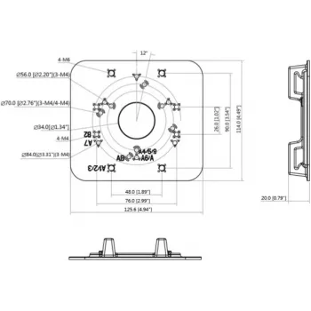 MITON MT-P152 VESA adapterplaat - zwart, staal, 40 kg draagvermogen