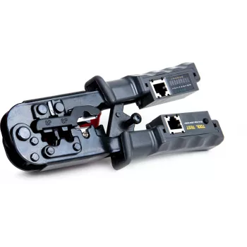 Getfort netwerkkabel-crimptang 8P8C/RJ-45, 6P6C/RJ-12, 6P4C/RJ-11 met geïntegreerde tester