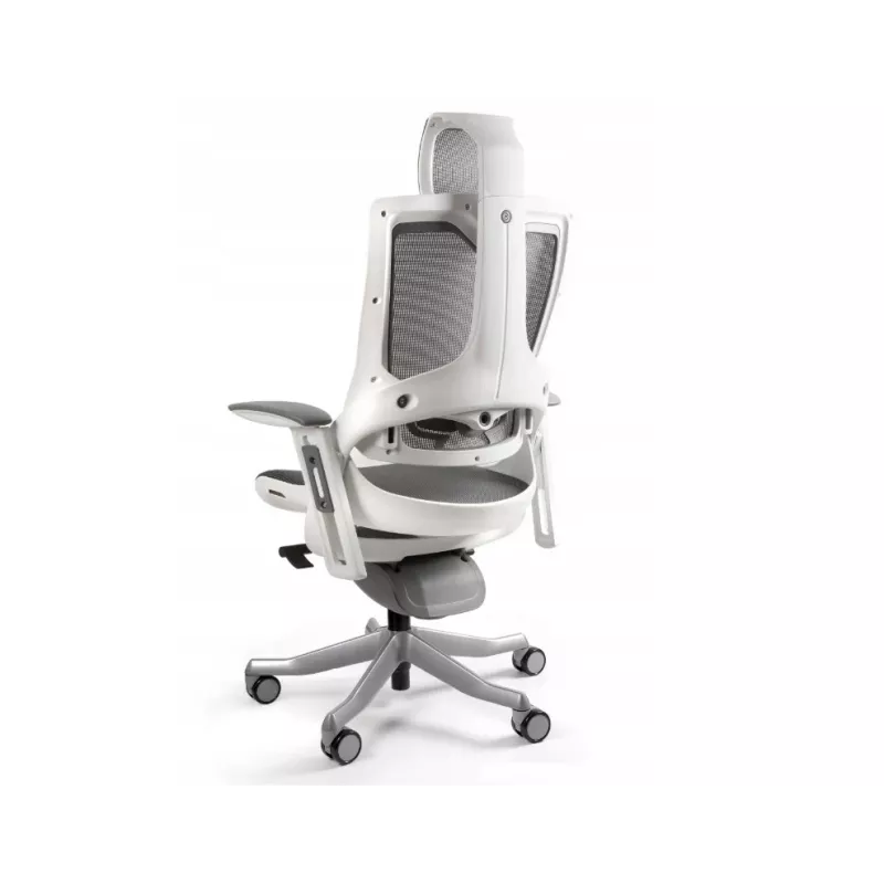 UNIQUE Wau 2 NW41 Ergonomische bureaustoel, koolstofkleur/wit net