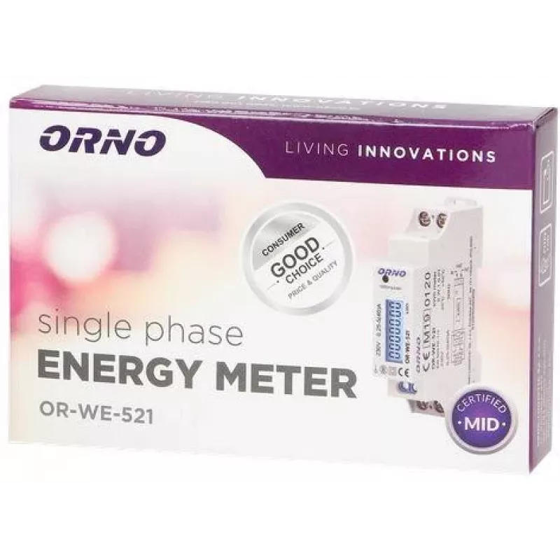 ORNO OR-WE-521 eenfasige elektriciteitsmeter