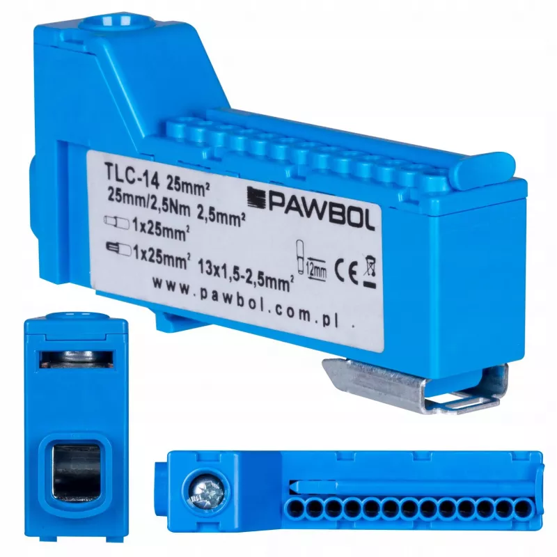 PAWBOL LZB E.4136N schroefloze rijgklem blauw 12-polig 450V 24A