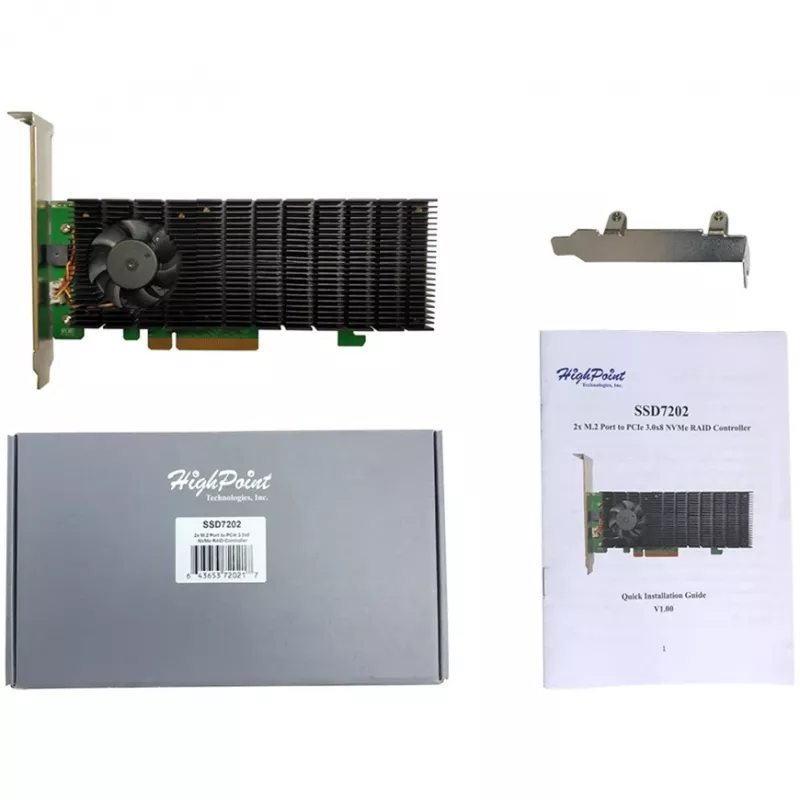 HighPoint SSD7202 NVMe RAID-opslagcontroller