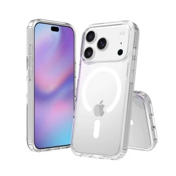 SCREENOR bumperhoesje voor Apple iPhone 17 Pro, MagSafe-compatibel, transparant