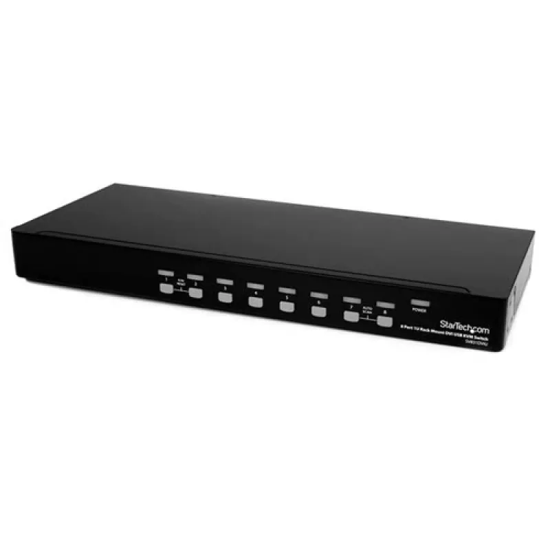 StarTech.com 8 poorts 1U DVI USB KVM-switch - 8-voudige DVI-I / USB-B switch voor rackmontage