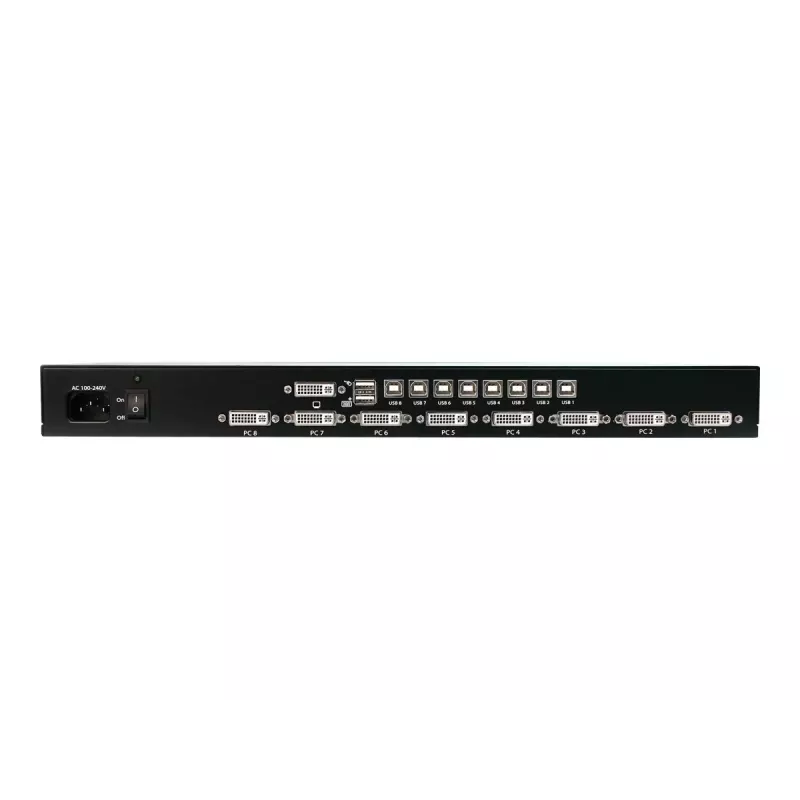 StarTech.com 8 poorts 1U DVI USB KVM-switch - 8-voudige DVI-I / USB-B switch voor rackmontage