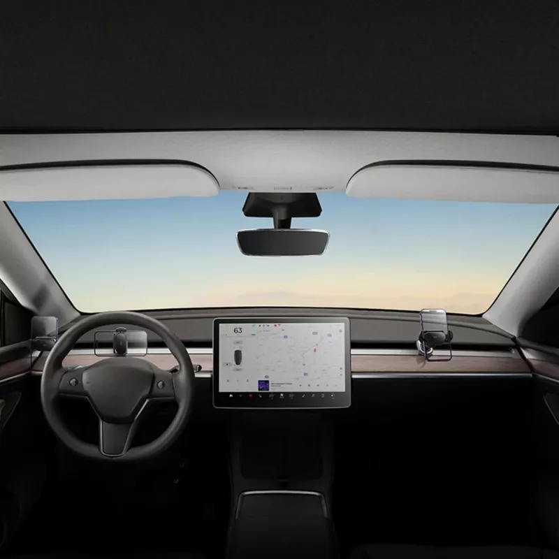Baseus T-Space elektrische autohouder met zonnepaneel voor Tesla Model 3/Y - zwart