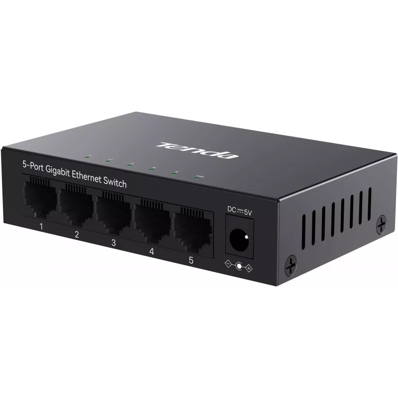 Tenda TEG1005M 5-poorts Gigabit Ethernet-switch desktop kunststof fanless