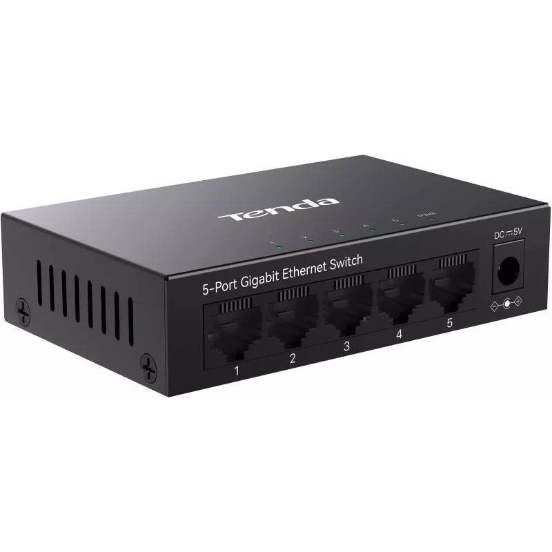 Tenda TEG1005M 5-poorts Gigabit Ethernet-switch desktop kunststof fanless