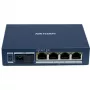 Hikvision DS-3D504TP-A unmanaged industriële PoE-switch, 4 PoE+-poorten, 1 SFP-uplink, 60W budget