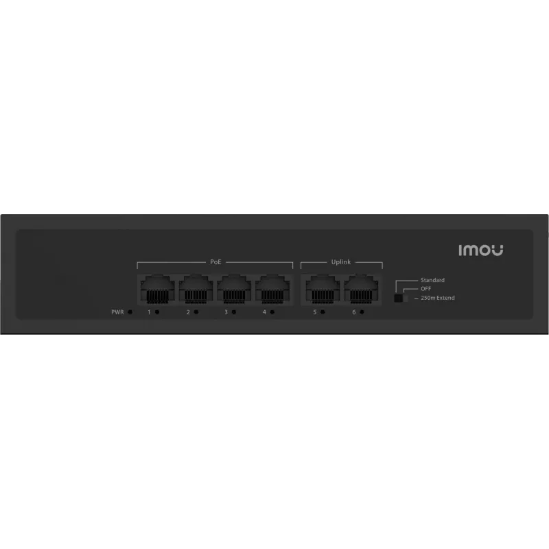 Imou SF106P 6-poorts PoE+-switch (4x PoE, 2x uplink, 60W budget)