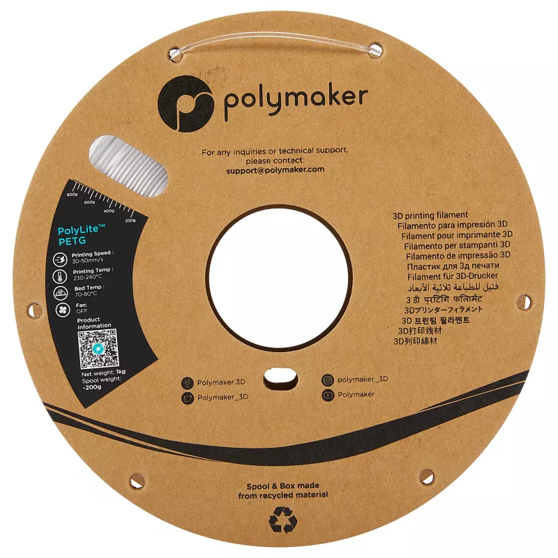 POLMASK PETG 1,75mm transparant 1kg 3D-printerfilament