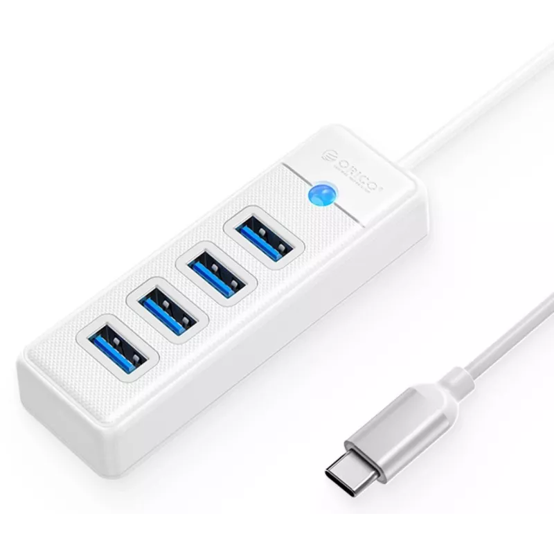ORICO PW4U-C3-015-WH-EP USB-C-hub 4x USB-A 3.2 Gen 1 wit