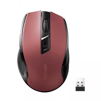 UGREEN MU006 draadloze optische muis 2.4GHz / Bluetooth 5.0 4000 DPI - rood