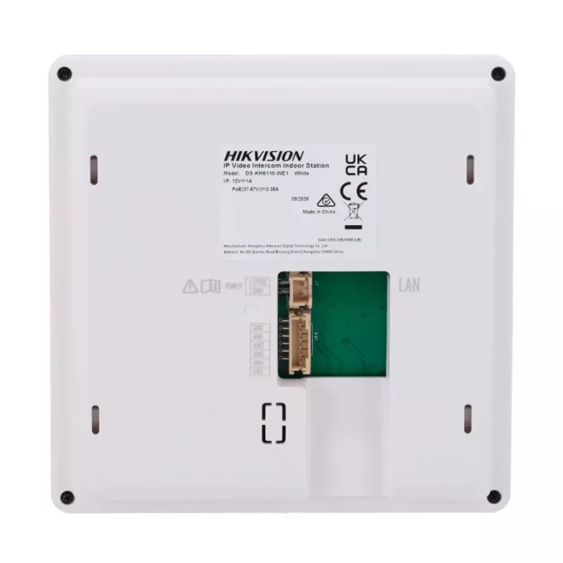 Hikvision DS-KH6110-WE1 4,3 inch binnenpost, 480x272, PoE, WiFi, 4 programmeerbare toetsen, touchscreen, wit