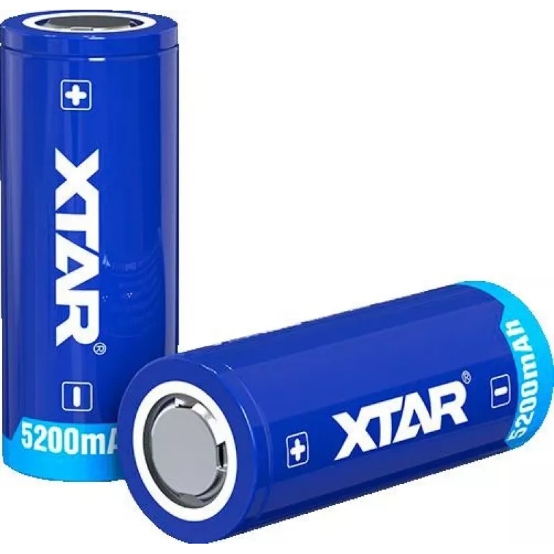 XTAR 26650 3,7 V 5200 mAh beschermde Li-Ion-accu (button top)