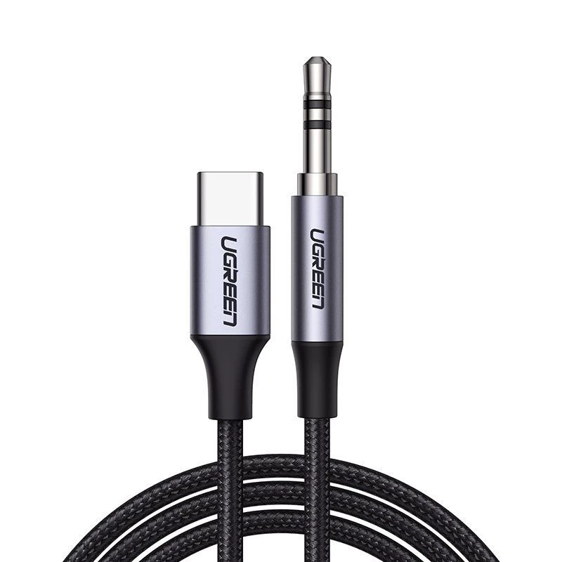 UGREEN AUX stereo-audiokabel 3,5mm mini-jack naar USB Type-C 1m zwart (CM450 20192)