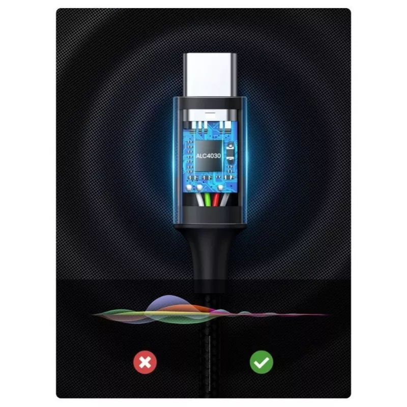 UGREEN AUX stereo-audiokabel 3,5mm mini-jack naar USB Type-C 1m zwart (CM450 20192)