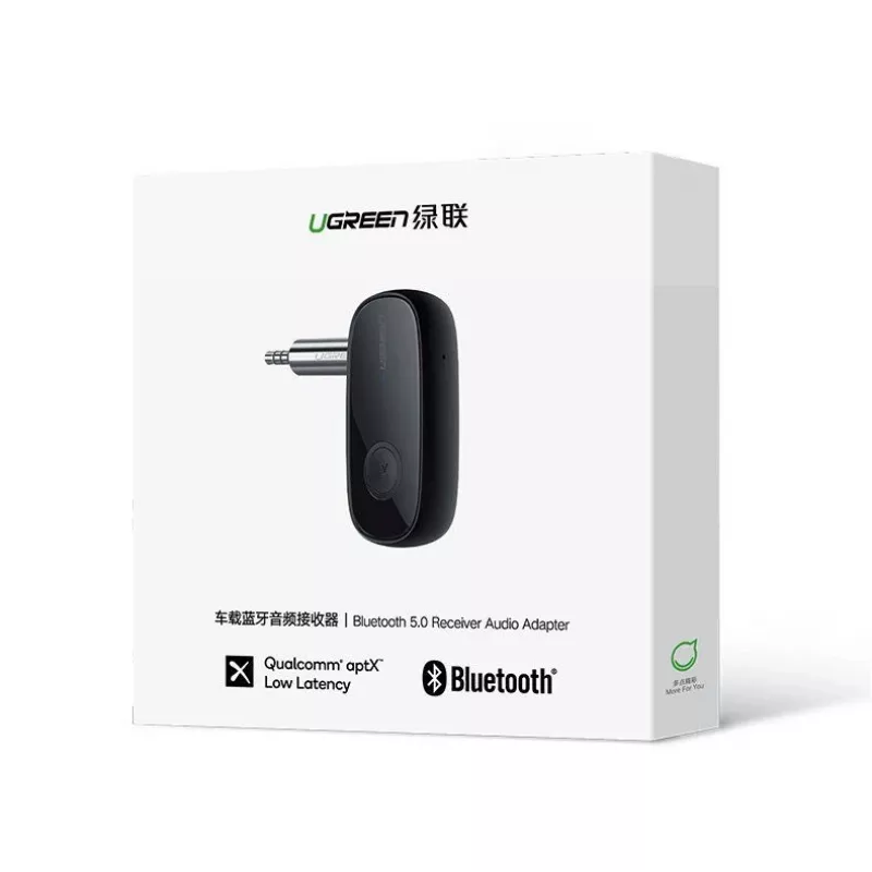 UGREEN Bluetooth 5.0 audioreceiver AUX aptX, aptX LL mini-hoofdtelefoonaansluiting zwart (70304)