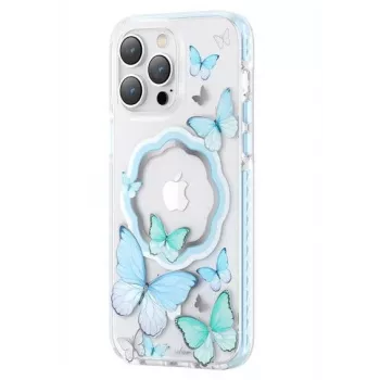 Kingxbar Apple iPhone 14 Pro Max MagSafe Butterfly Series magnetische hoes blauw