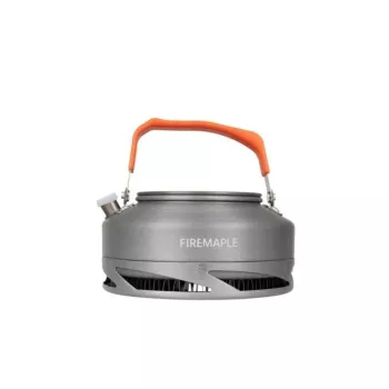 FIREMAPLE Campingkookset 8-delig met warmtewisselaar, hard geanodiseerd aluminium, opvouwbare handgrepen, netdraagtas