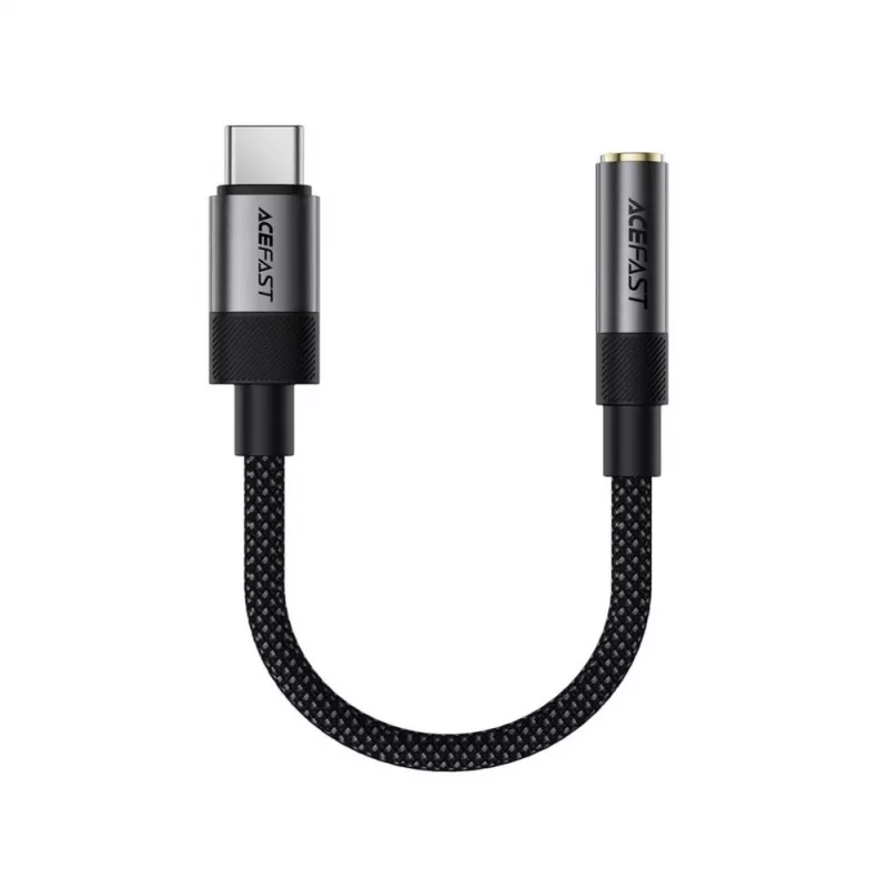 Acefast USB-C naar 3,5 mm J12 audio-adapter Zwart