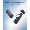 TELESIN 5000mAh accugrip powerbank voor DJI Osmo Pocket 3 / 4, USB-C, zwart
