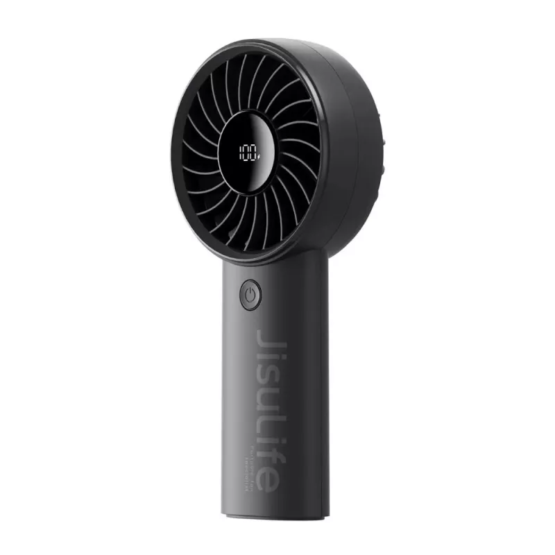 JISULIFE Handheld Fan 4 zwart - draagbare USB-oplaadbare mini-ventilator met 3 snelheden, opvouwbaar design