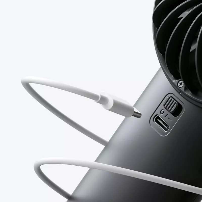 JISULIFE Handheld Fan 4 zwart - draagbare USB-oplaadbare mini-ventilator met 3 snelheden, opvouwbaar design