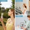 JISULIFE Handheld Fan 8 wit draagbare USB-ventilator met powerbank 2000mAh en zaklamp