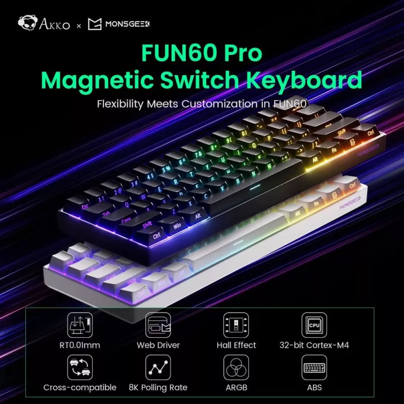 Akko FUN60 PRO mechanisch toetsenbord USB-C zwart 61 toetsen