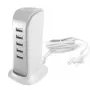 Dudao 5x USB-oplader met geïntegreerde EU-netkabel wit (A5EU)