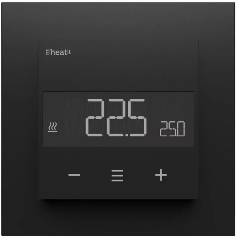 HEATIT Z-TRM6 zwart mat Z-Wave thermostaat 3600W 16A 868,4 MHz