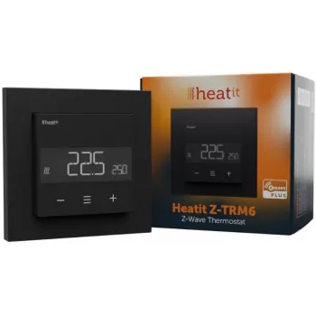 HEATIT Z-TRM6 zwart mat Z-Wave thermostaat 3600W 16A 868,4 MHz