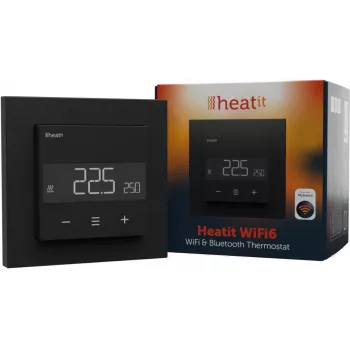 HEATIT WiFi6 zwart mat Wi-Fi thermostaat 3600W 16A