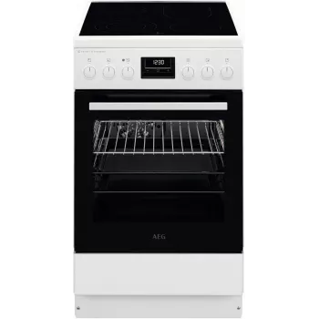 AEG CCB56491BW vrijstaand elektrisch fornuis met keramische kookplaat, 73L heteluchtoven & 39L conventionele oven, wit