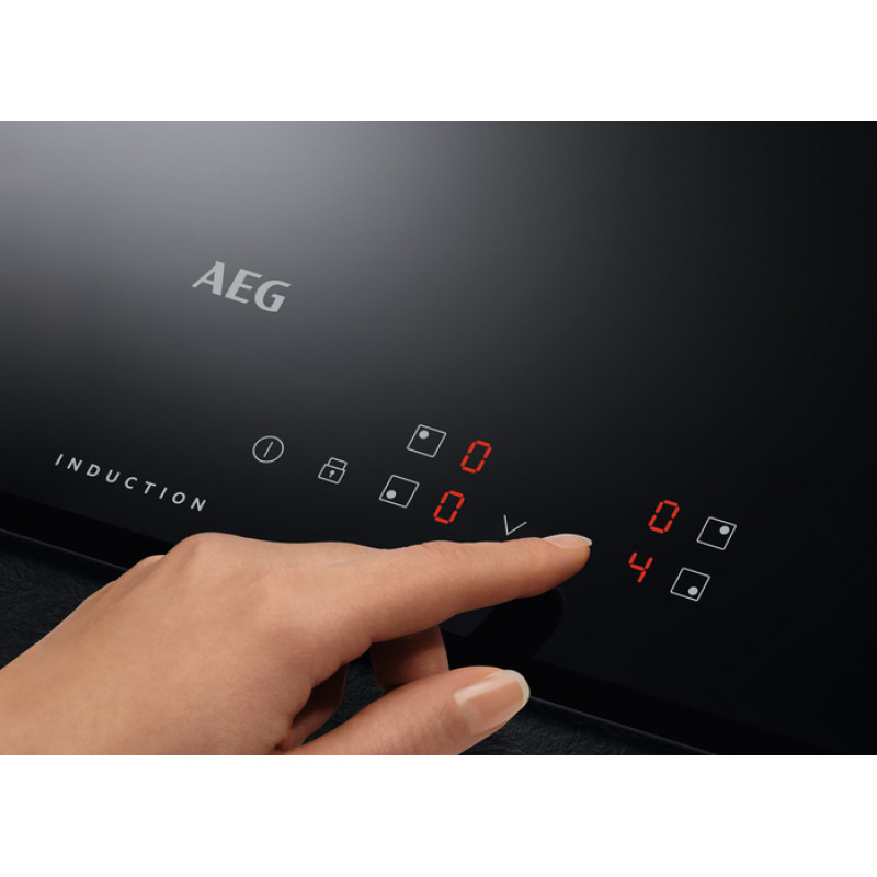 AEG IB6420ACB inductiekookplaat, 4 zones, touch-slider, 7000 W, zwart
