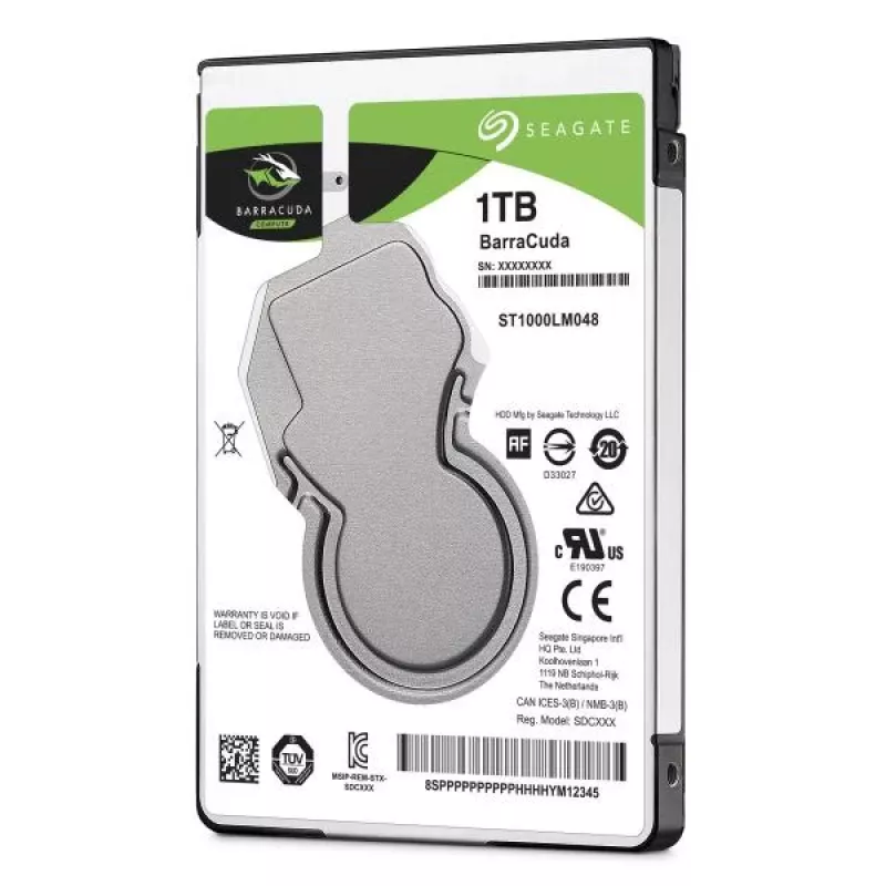 Seagate BarraCuda 1 TB interne harde schijf 2,5 inch SATA III 5400 RPM 128 MB cache (ST1000LM048)