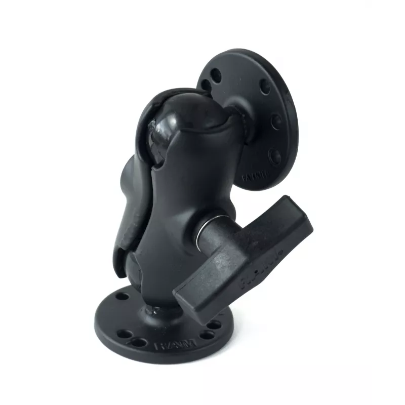 RAM MOUNTS C Size korte dubbele kogelarm met 2x ronde voetplaten van 2,5 inch