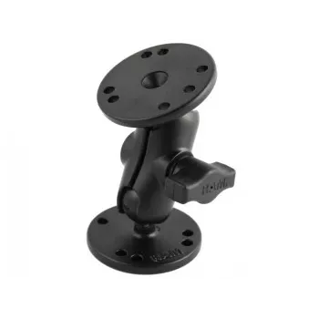 RAM MOUNTS B-Size korte montagearm + 2x B-Size 1.0 kogel ronde voetplaat 2.5